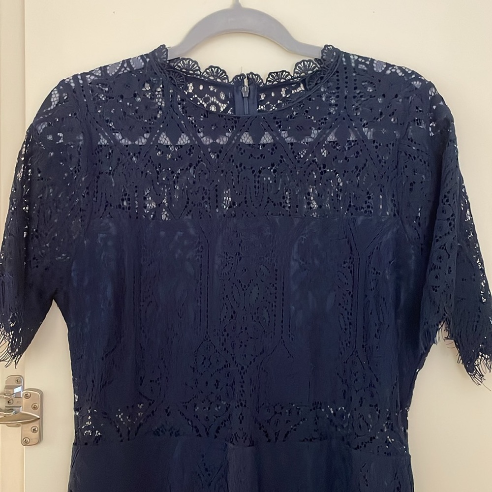 Lulu's Navy Lace Midi Dress